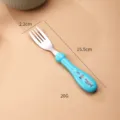 Fourchette en acier inoxydable pour enfant avec manche requin bleu entrainement repas - Fourchette à Manche Rond / Bleu
