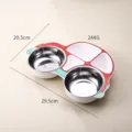 Piatto pappa per bambini in acciaio inossidabile auto diviso ciotola cibo 29,5 cm - Piatto Auto Rosso
