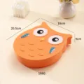 Piatto da pasto e scatola di immagazzinaggio a forma di gufo di cartone animato per bambini. - Scatola Portaoggetti Gufo / Arancione