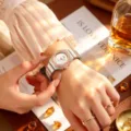 Fashion women's watch with dazzling crystal bezel and elegant metal strap for daily wear. - Fireworks Face