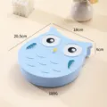 Contenitore per alimenti per bambini a forma di gufo carino, scatola portatile per pappa 20.5cm - Scatola Portaoggetti Gufo / Blu