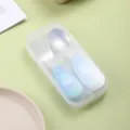 Edelstahl Baby Besteck Set mit süßem Haifisch Griff und Aufbewahrungsbox für Kleinkinder. - 304 Edelstahl Löffel Gabel Box Hai