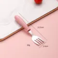 Kinder Edelstahl Gabel Baby Essbesteck mit schöner rosa Griff für Kleinkinder Variante - Rosa Gabel