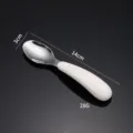 Edelstahl Baby Löffel mit ergonomischem weißem Griff, 14cm Länge, ideal für Kleinkinder. - Nur Löffel / Weiß