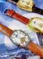 Men's tonneau automatic mechanical watch with hollow tourbillon and sun moon dials. - Brown Strap Silver Case White Face