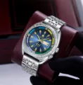 Men's automatic mechanical watch with stainless steel strap, blue dial and date display. - White Steel Blue Dial (Solid Back)