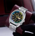Men's automatic mechanical watch featuring a stainless steel bracelet and stylish black dial. - White Steel Black Dial (Solid Back)
