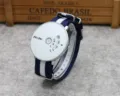 Montre quartz au concept creatif PAIDU avec un bracelet en nylon bleu et blanc pour unisexe. - Bracelet en Toile Bleu Blanc Bleu Cadran Blanc