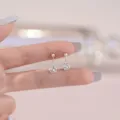 S999 Sterlingsilber Zirkonia Ohrringe Schraubverschluss Minimalistisch Damen Schmuck - 6mm / Weißgold