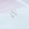 Mini kleine rosa Zirkonia S925 Sterling Silber Ohrstecker für den täglichen Alltag. - 925er Silber / Rosa