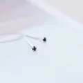 Mini S925 Sterlingsilber schwarzer Zirkon Ohrstecker, kleiner Knorpel Piercing Schmuck Alltag. - 925er Silber / Schwarz