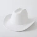 Weißer westlicher Cowboyhut für Damen und Herren, retro Filz Jazzhut Outdoor modisch Fedora. - M (56-58cm) / Weiß