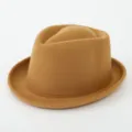 Classic vintage wool fedora hat, unisex retro British style short brim jazz hat for autumn. - M (56-58cm) / Earthy Yellow