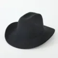 Schwarzer Filz-Cowboyhut Detailaufnahme, klassischer Vintage-Fedora-Stil für Mode. - M (56-58cm) / Schwarz