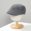 Winter warm classic herringbone flat cap for men retro duckbill ivy hat thick cotton beret - M (56-58cm) / Beret (CK-45) / Gray