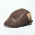 Stylische Herren Schiebermütze in Braun mit Totenkopf-Dekor und cooler Stickerei für Alltag. - M (56-58cm) / Kaffeebraun