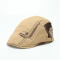 Herren Schiebermütze mit Totenkopf Stickerei und Buchstaben für Freizeit und Outdoor. - M (56-58cm) / Khaki