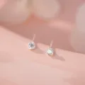 Echtsilber Faden Ball Ohrstecker Minimalistisch Geometrisch Süß Zarte Damen Schmuck Geschenk - 990 Silber / Silber Weißer Zirkon