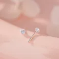 Silber Ohrstecker minimalistisch geometrisch Ohrringe zarter Schmuck fuer Frauen Alltag - 990 Silber / Silber Blau Zirkon