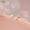 Silber Drachenklaue Zirkon Schraubohrringe minimalistischer Stil Alltag Mode Schmuck Zubehör - Drachenkralle Aurora Borealis Stil / Silber