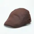 Bruine platte pet vintage ivy hoed klassieke Britse stijl voor heren en dames detail. - M (56-58cm) / koffiekleur