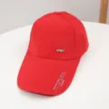 Red lengthened brim baseball cap for spring and summer, adjustable outdoor sun hat. - Adjustable / Red