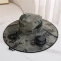 Solar powered fan fishing hat sun protection outdoor camo wide brim bucket hat for summer - 2 Fans / 300MA / Army Green Square