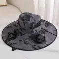 Solar powered fan sun hat outdoor UV protection fishing bucket hat for summer hiking cooling - 2 Fans / 300MA / Grey Square