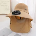 Sommer Sonnenschutzhut mit USB aufladbarem Ventilator, khaki Kappe für Outdoor Arbeit. - Khaki / Laden 300MA (Ohne Solar)