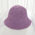 Cappello da pescatore giapponese estivo, cappello di paglia viola protezione solare. - M(56-58cm) / Viola
