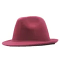 Klassischer Wollfilz Fedora Hut für Herbst Winter, stilvoller britischer Gentleman Hut. - Kinder 52-54cm / Burgunderrot