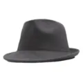 Schwarzer Wollfilz Fedora Hut Detail, klassischer britischer Stil, warme Herbst Winter Mode. - Kinder 52-54cm / Schwarz