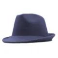 Klassischer dunkelblauer Wollfilz Fedora Hut, stylischer britischer Herren Winterhut. - Kinder 52-54cm / Marineblau