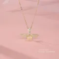 S925 Silber Engel Flügel Halskette süße Zirkon Schlüsselbeinkette für Damen Schmuck - 925er Silber / Gold