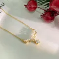 S925 Silber Perle Geweih Halskette Zarte Edle Schlüsselbein Kette Damen Schmuck Geschenke - 925er Silber / Gold