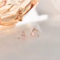 Roségold S925 Silber Herz Katzenauge Ohrstecker Geometrisch Kristall Variante Schick - 925er Silber / Roségoldfarbene Herzstecker