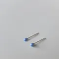 Mini 925er Sterlingsilber hellblaue Kugel Ohrstecker für Damen süß minimalistisch Alltag - 925er Silber / Hellblaue Emaille - Platinierte