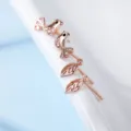 S925 Silber süße Vogel Blatt Ohrstecker Set, Roségold minimalistische Knorpel Ohrringe. - 925er Silber / Vogel Blatt-Roségold