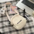 INS style minimalist canvas crossbody shoulder bag for women fashion casual everyday use. - Daisy Shoes Pendant / White