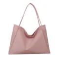 Sac cabas en cuir souple rose, grande capacité sac d'épaule décontracté variante élégante. - Sans pendentif / Rose