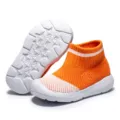 Chaussures chaussettes respirantes pour tout-petits avec semelle souple antidérapante. - Rouge Orangé