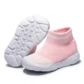 Chaussures chaussettes tricotées roses respirantes pour bébé avec semelle antidérapante souple. - Rose