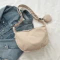 Beige corduroy schoudertas met klein tasje, casual crossbody tas voor dames dagelijks. - Zonder hanger / Khaki