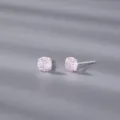 Minimalistische S999 Silber rosa Zirkon Ohrstecker, glänzender Dopamin-Alltagsschmuck. - Silber Stil / 4mm / Hellrosa