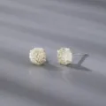 Boucles d'oreilles puces en argent sterling avec zircone cubique ronde jaune étincelante. - Style Argent / 6mm / Jaune Oie Pâle