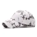 Stylish black and white tie dye baseball cap for men and women, ideal summer sun hat. - Adjustable / Black+White