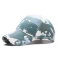 Tie-dye baseball cap for men and women, stylish cloud pattern summer sun protection hat. - Adjustable / Dark Green