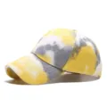 Κομψό καπέλο μπέιζμπολ tie-dye για άνδρες και γυναίκες, μοντέρνο χρωματιστό καπέλο ηλίου. - Ρυθμιζόμενο / Γκρι και κίτρινο