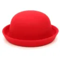 Chapeau melon en feutre de laine rouge classique pour femmes et enfants, chapeau d'hiver. - Enfant / Rouge
