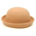 Chapeau melon classique en feutre de laine pour femmes et enfants, style britannique. - Khaki